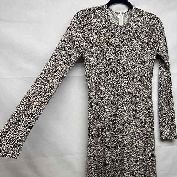Banana Republic Animal Print Long Sleeve Women's Midi Dress Size XS - Picture 6 of 14
